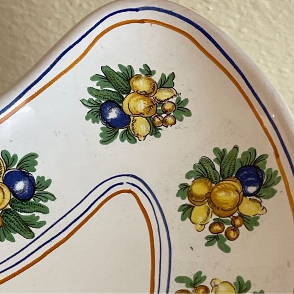 Cantagalli Firenze Pottery Bread Salad Plate Vegetables Fruit Florence Italy TWO - Picture 6 of 15
